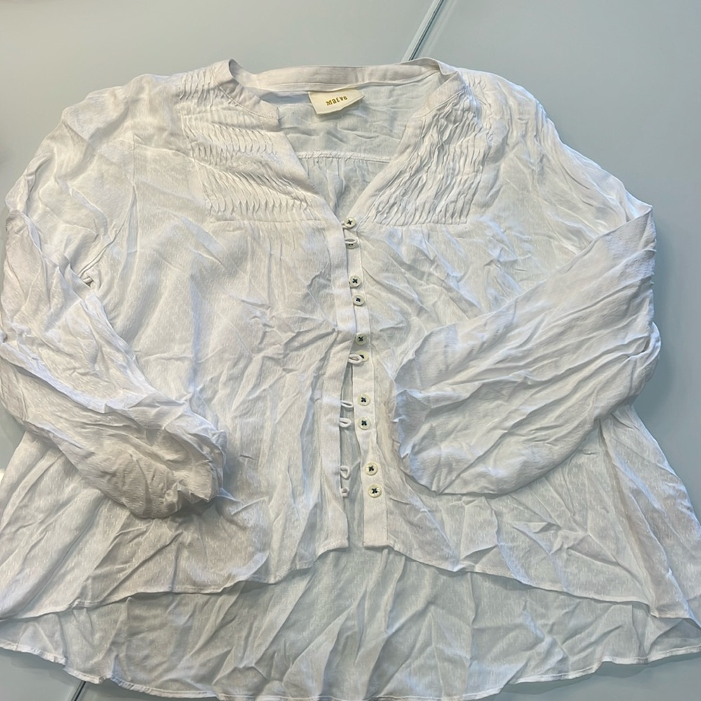 Maeve white cute button down top